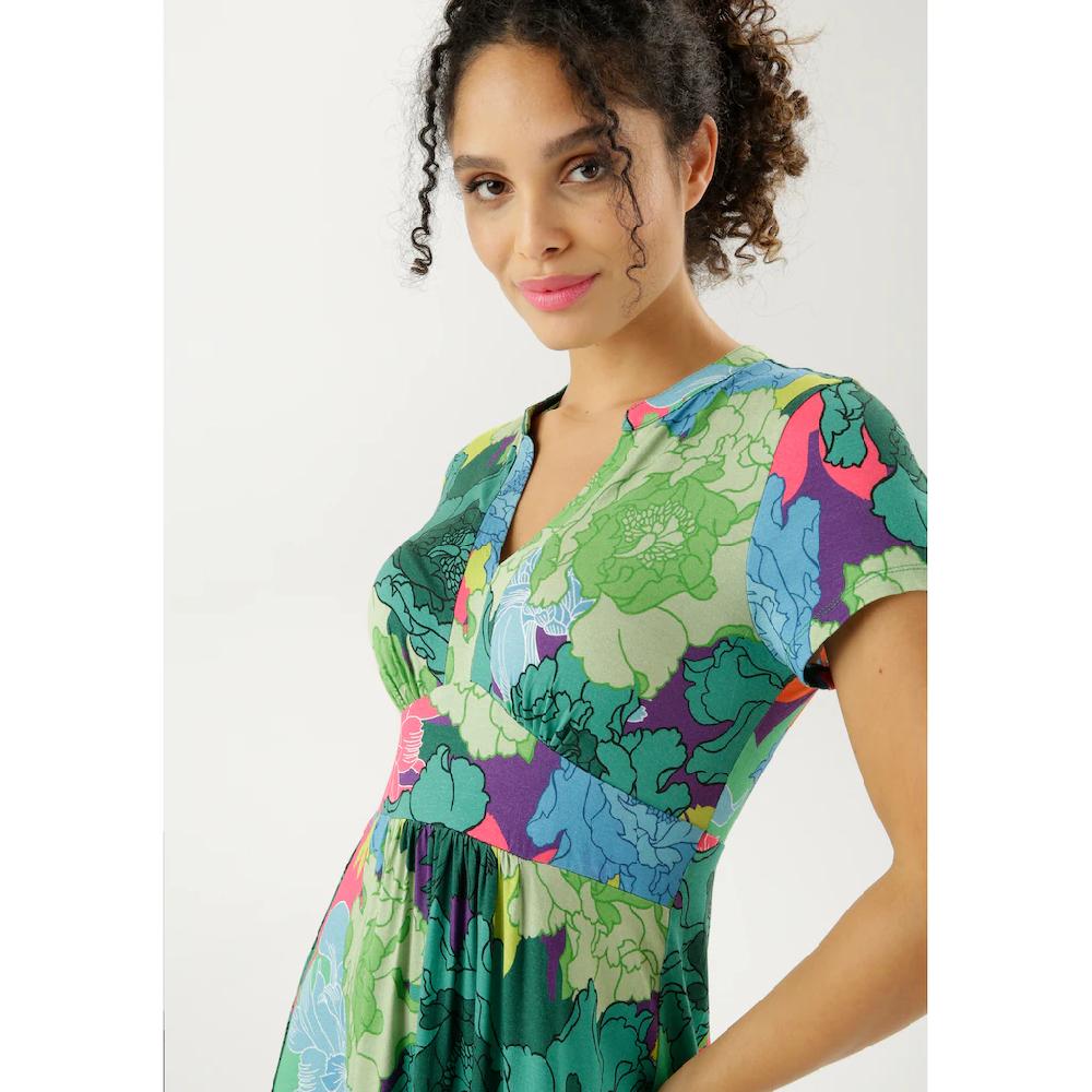 Aniston CASUAL Sommerkleid mit großflächigem graphischem Blumendruck Online Outlet