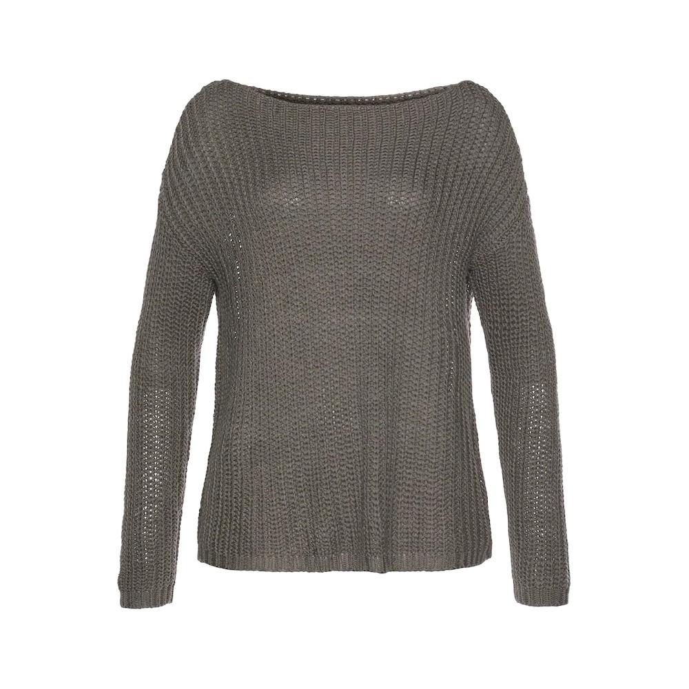 LASCANA Rundhalspullover aus weichem Grobstrick lockerer Strickpullover Damenpullover Riesige Ersparnisse
