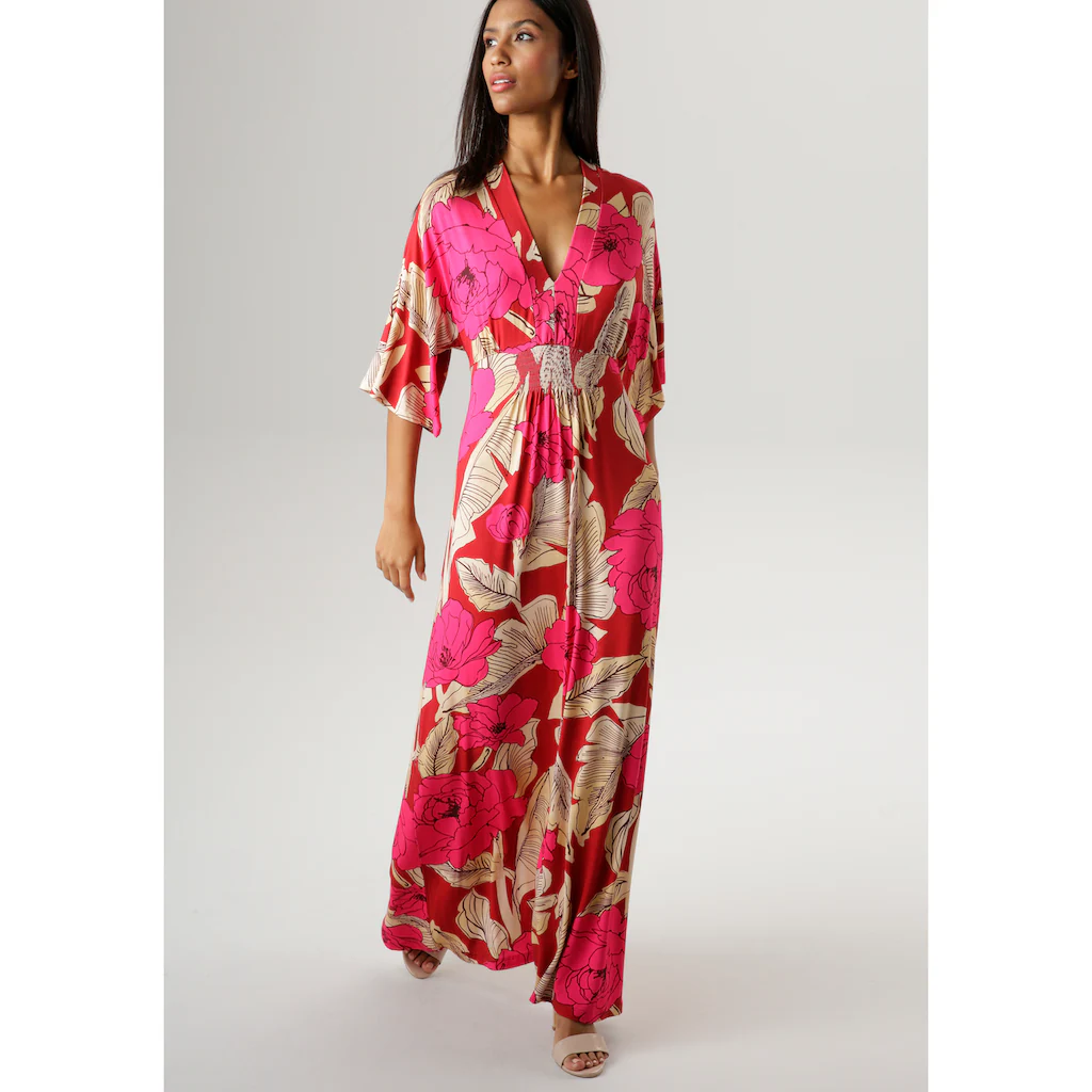 Aniston SELECTED Sommerkleid mit großflächigem Blüten- und Blätterdruck Speichern exportieren