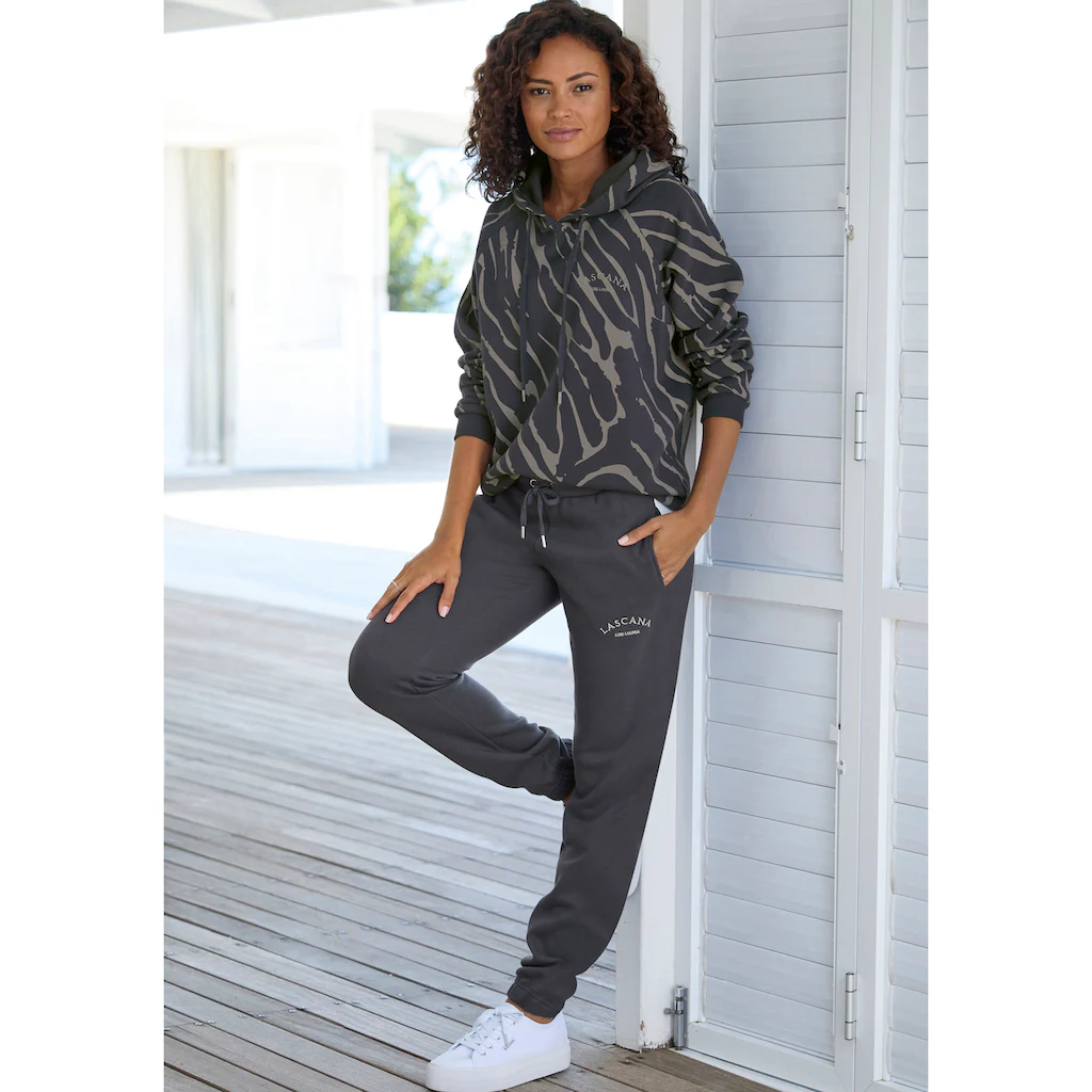 LASCANA Kapuzensweatshirt mit Zebramuster Loungewear 50% Rabatt für begrenzte Zeit