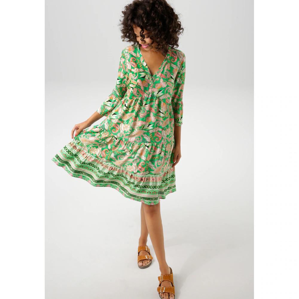 Aniston CASUAL Tunikakleid mit fantasievolle farbharmonischen Druck - NEUE KOLLEKTION Angebote
