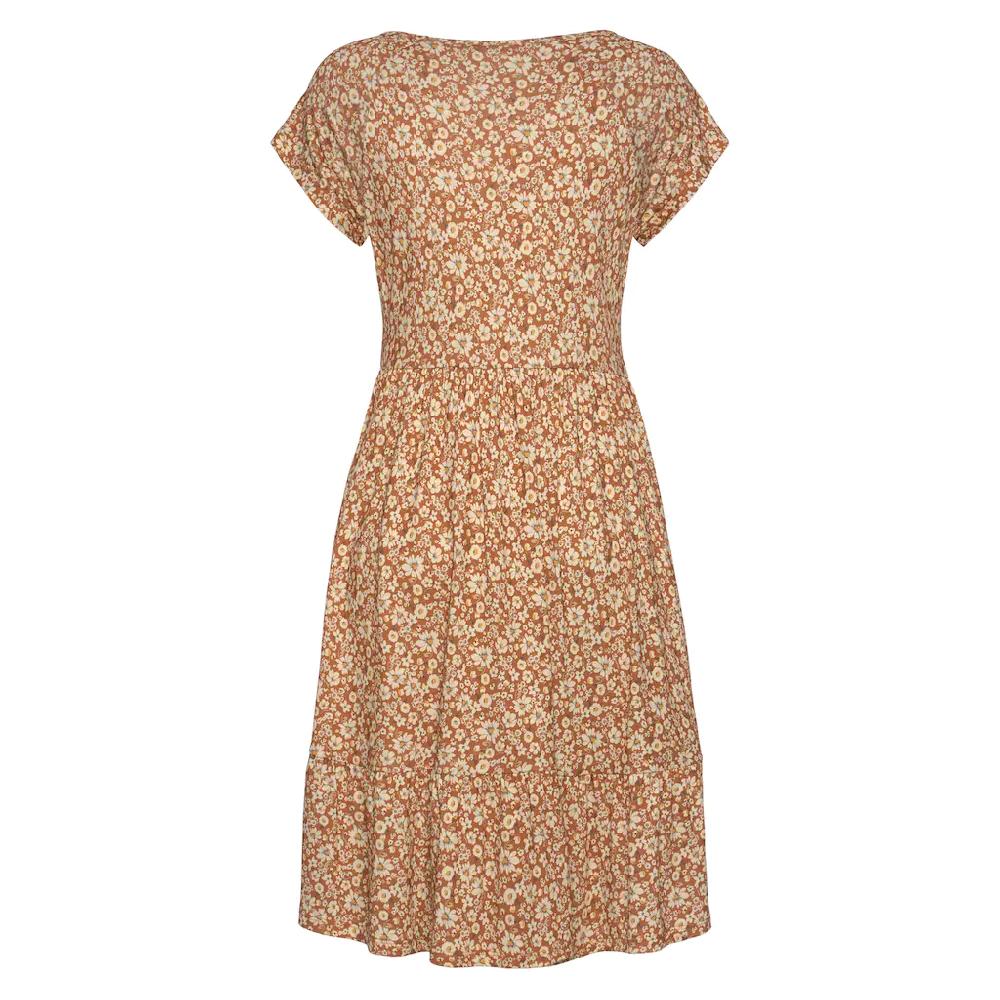Buffalo Jerseykleid mit Blümchenprint und V-Ausschnitt Sommerkleid Strandkleid Hotsell