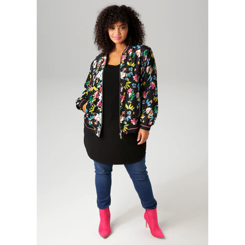 Aniston PLUS Blouson Mit Blumendruck - NEUE KOLLEKTION im Angebot