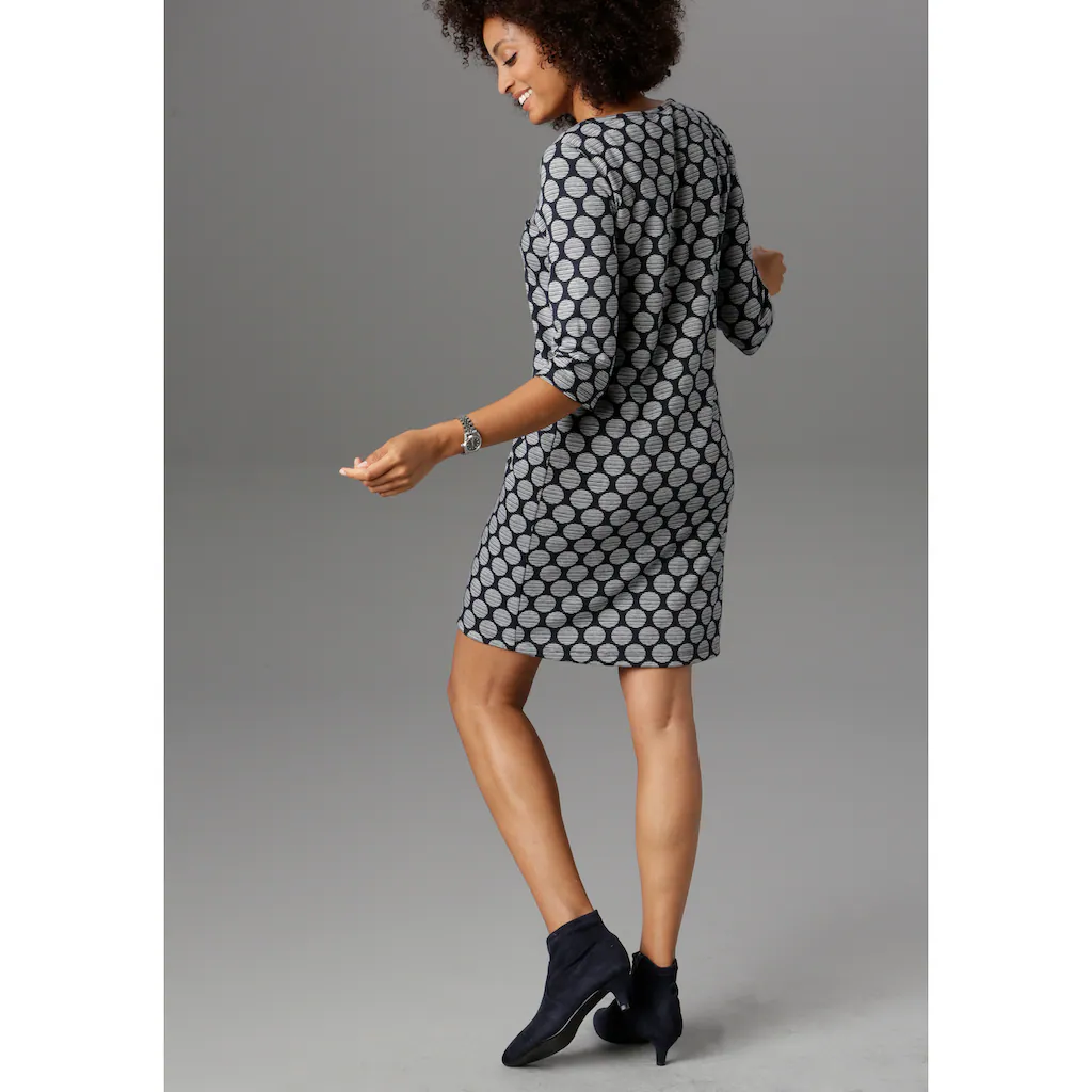 Aniston SELECTED Jerseykleid mit Punkten & Streifen Fabrikverkauf