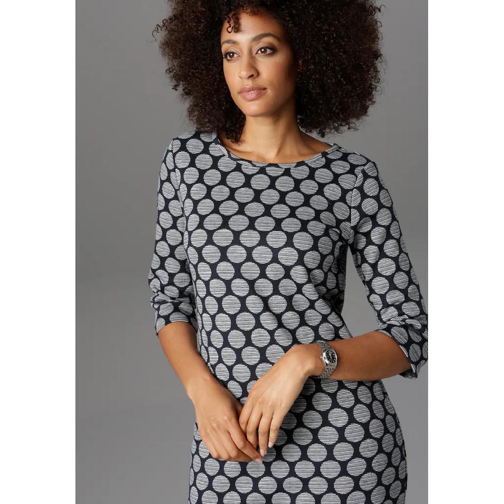 Aniston SELECTED Jerseykleid mit Punkten & Streifen Fabrikverkauf