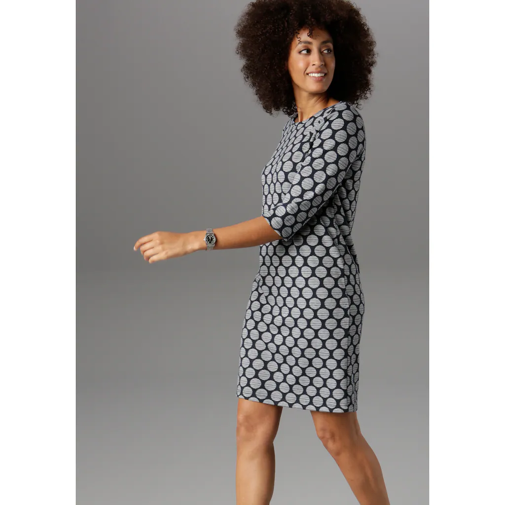 Aniston SELECTED Jerseykleid mit Punkten & Streifen Fabrikverkauf