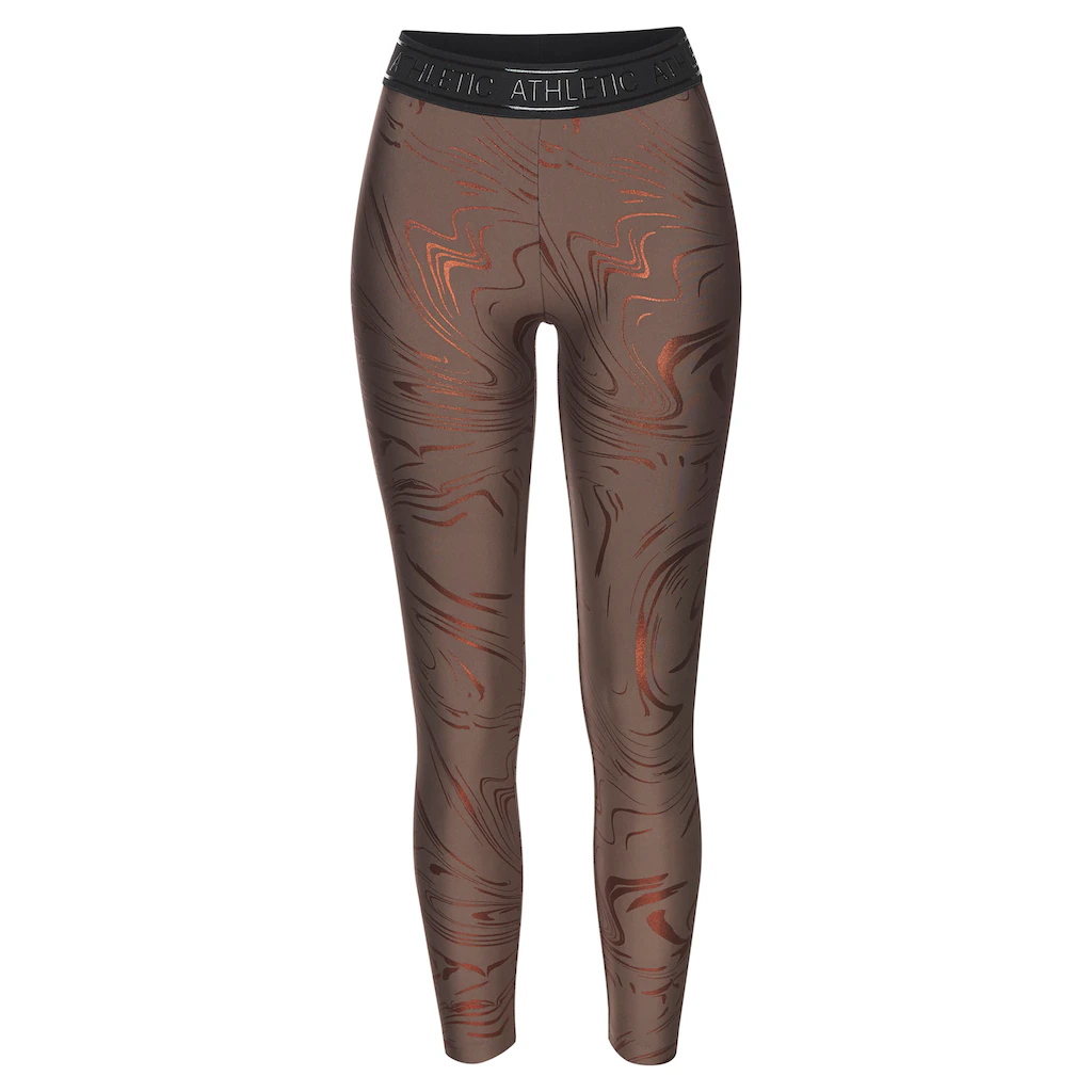 LASCANA ACTIVE Funktionsleggings Sportleggings mit glänzendem Print und 3D Schriftzug Meist gekauft