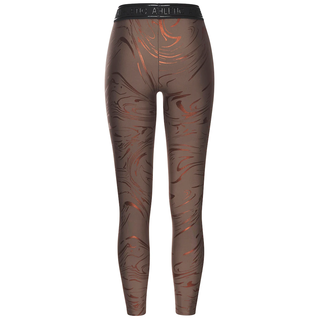 LASCANA ACTIVE Funktionsleggings Sportleggings mit glänzendem Print und 3D Schriftzug Meist gekauft