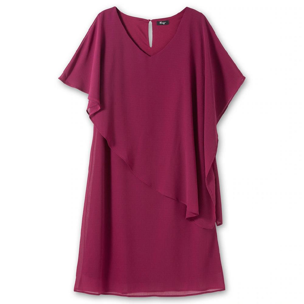 Sheego Cocktailkleid »Große Größen« mit asymetrischem Cape Kostenloser Versand