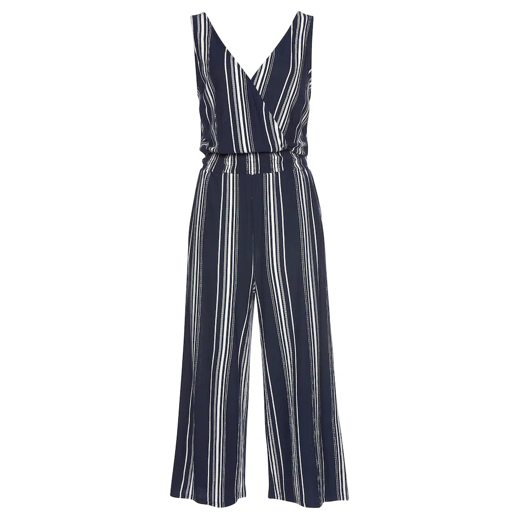 LASCANA Culotte-Overall aus strukturierter Ware sommerlicher Jumpsuit mit Streifen Fabrikpreis