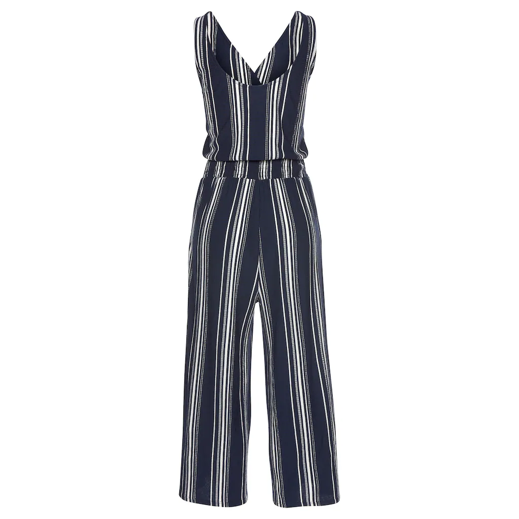 LASCANA Culotte-Overall aus strukturierter Ware sommerlicher Jumpsuit mit Streifen Fabrikpreis