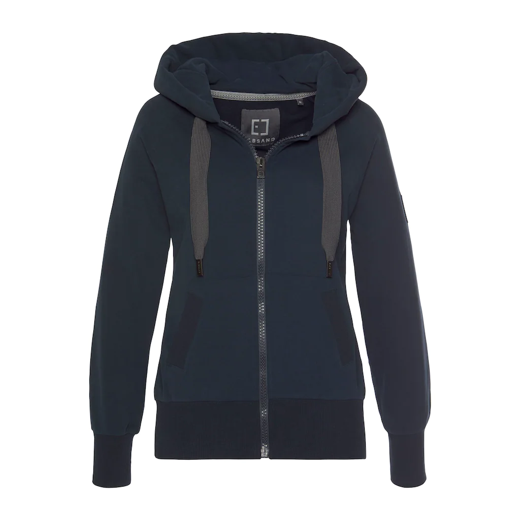 Elbsand Sweatjacke mit Logo-Stickerei an der Kapuze bequeme Freizeitjacke mit Taschen Sonderangebot