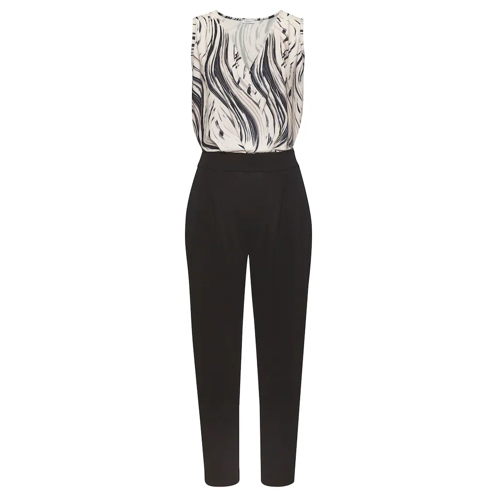 LASCANA Overall mit bedrucktem Oberteil eleganter Jumpsuit Business-Look festlich Top Angebot