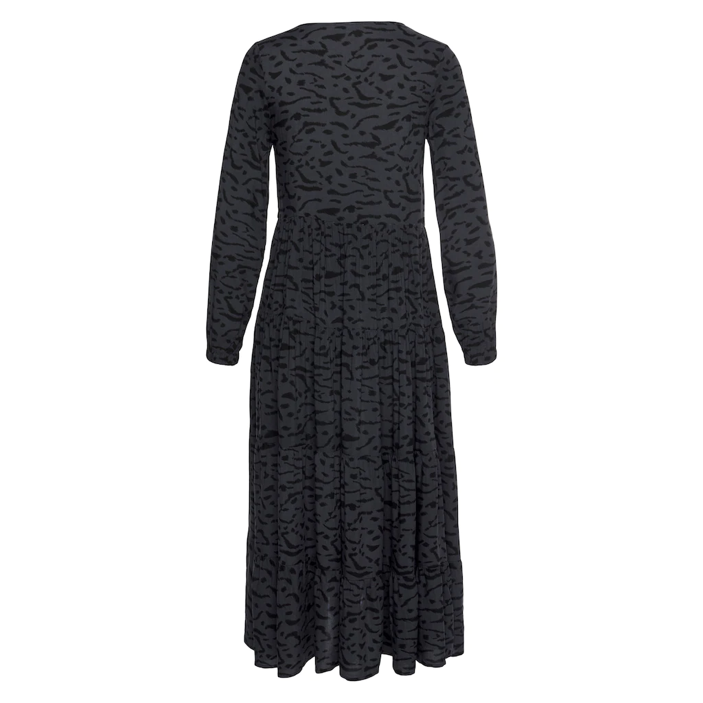 LASCANA Maxikleid mit Alloverprint und Volants langärmlig Druckkleid casual-chic Neuheiten
