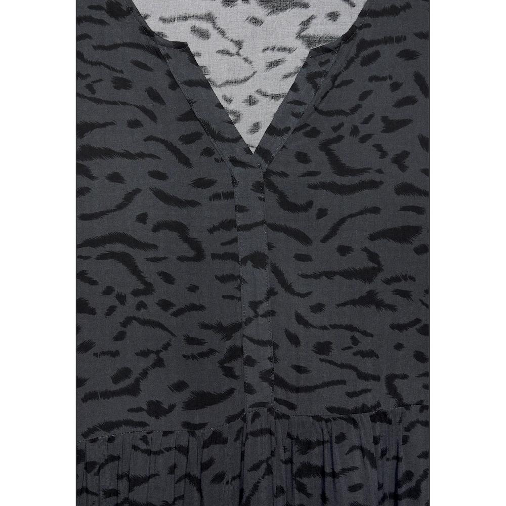 LASCANA Maxikleid mit Alloverprint und Volants langärmlig Druckkleid casual-chic Neuheiten