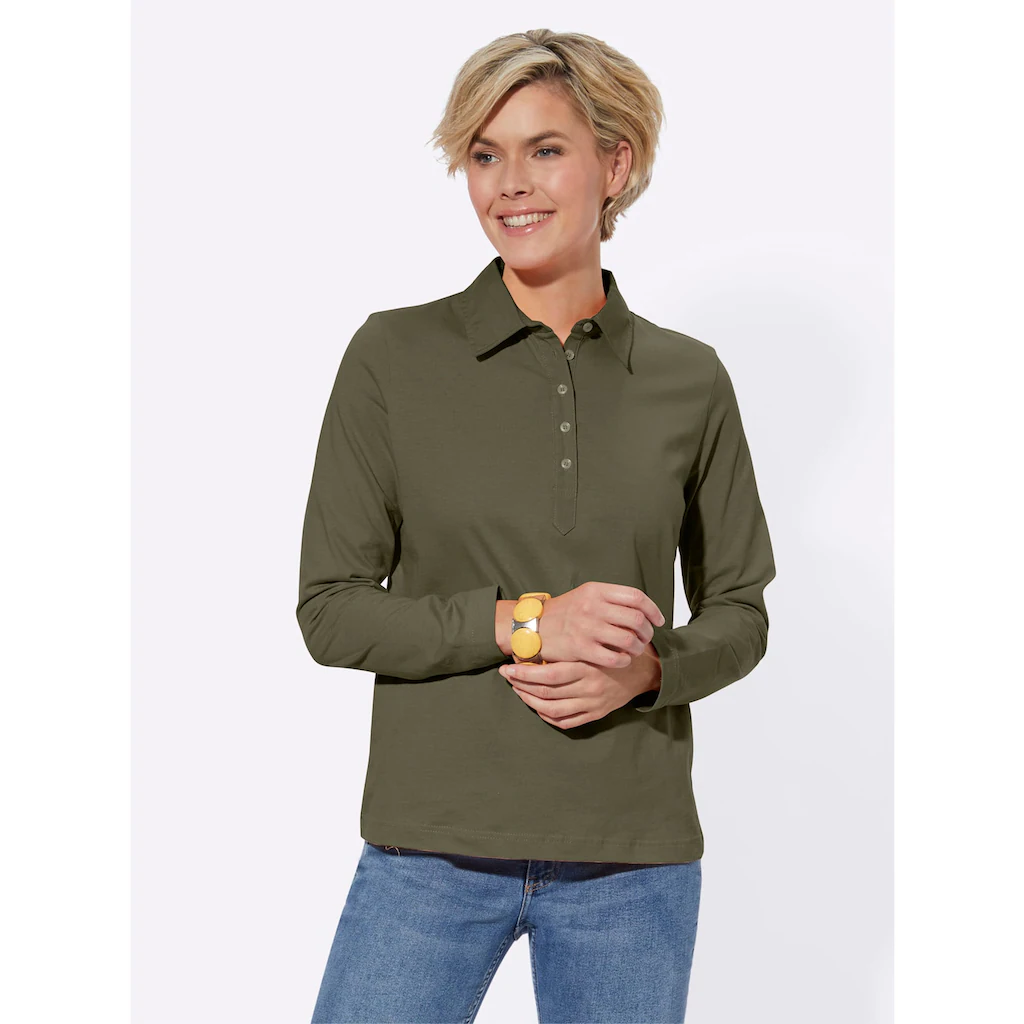 Casual Looks Langarm-Poloshirt »Poloshirt« (1 tlg.) Riesige Ersparnisse