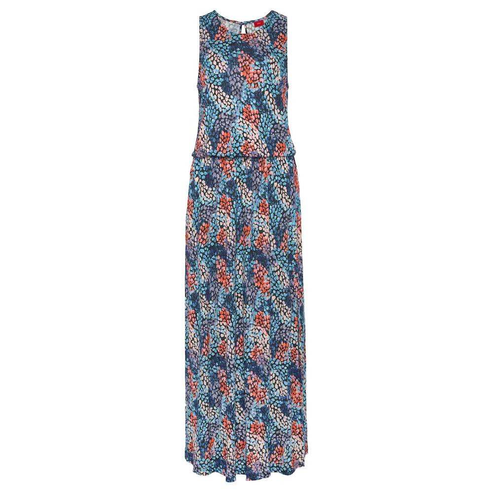 s.Oliver Maxikleid mit Tupfenprint und Schlitz weiches Jerseykleid Sommerkleid VIP-Rabatte