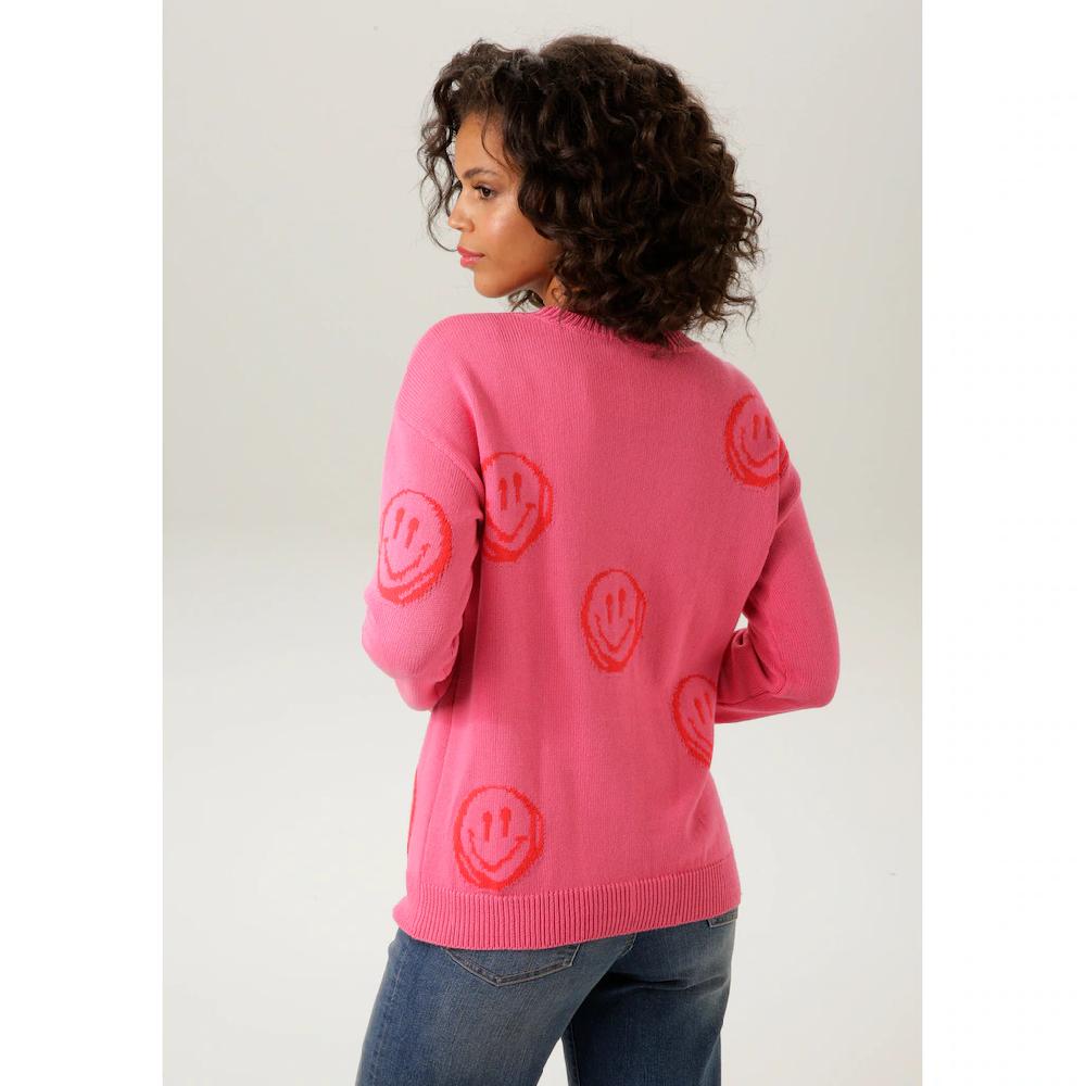 Aniston CASUAL Strickpullover mit eingestrickten Smileys Tiefpreis