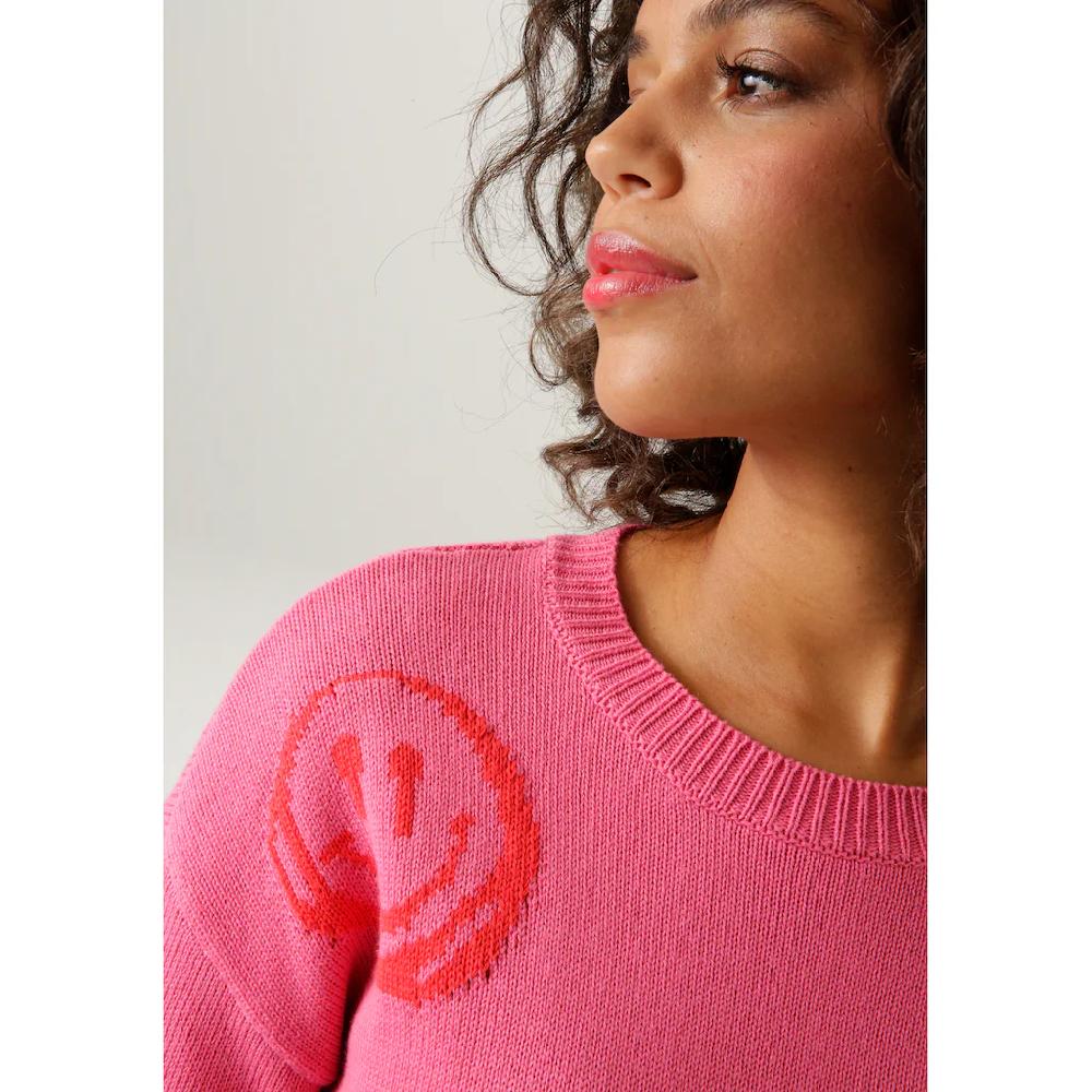 Aniston CASUAL Strickpullover mit eingestrickten Smileys Tiefpreis