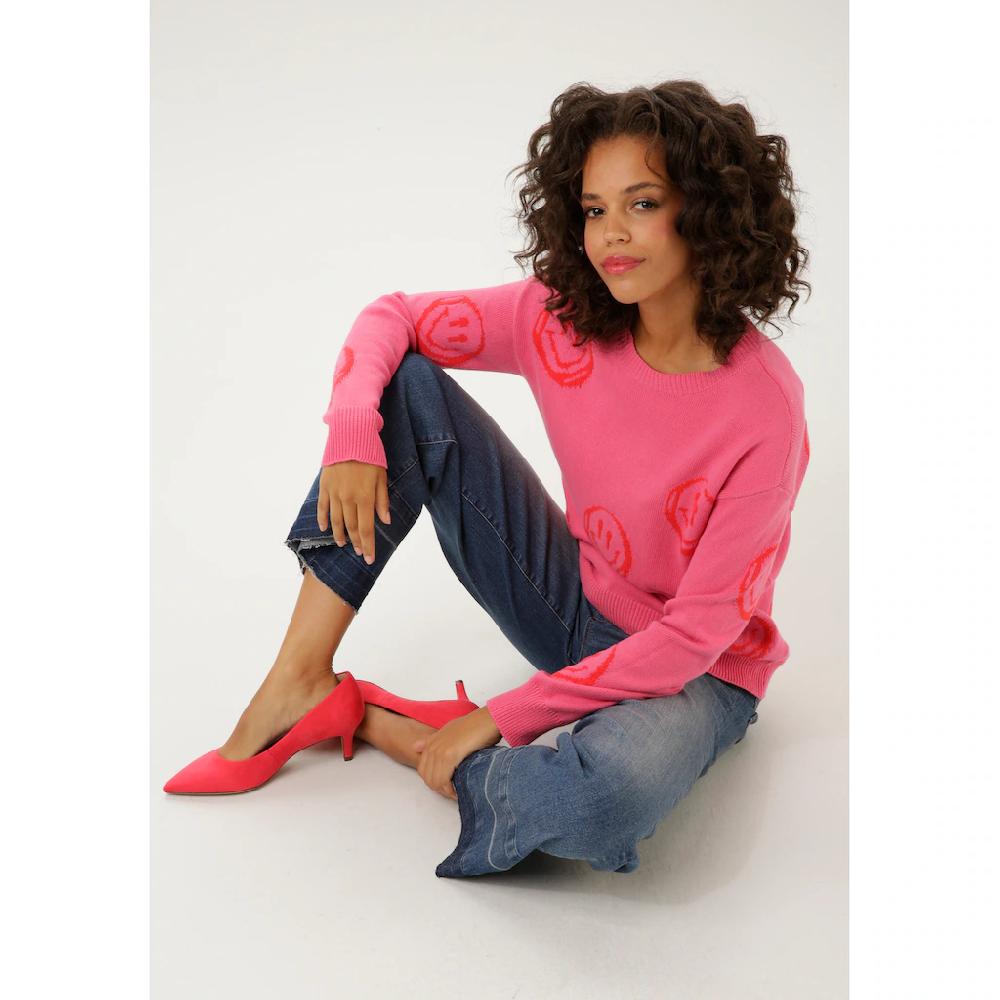 Aniston CASUAL Strickpullover mit eingestrickten Smileys Tiefpreis