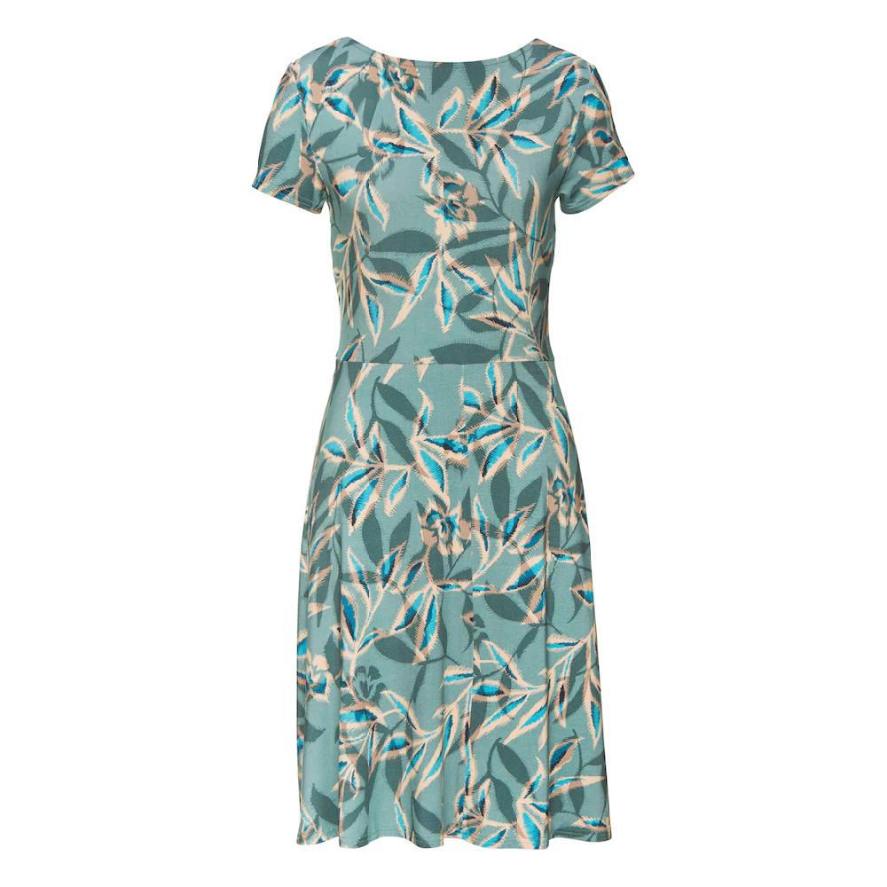 Vivance Sommerkleid mit Alloverdruck und Zierbändern am Ausschnitt kurzes Strandkleid Wochenangebot