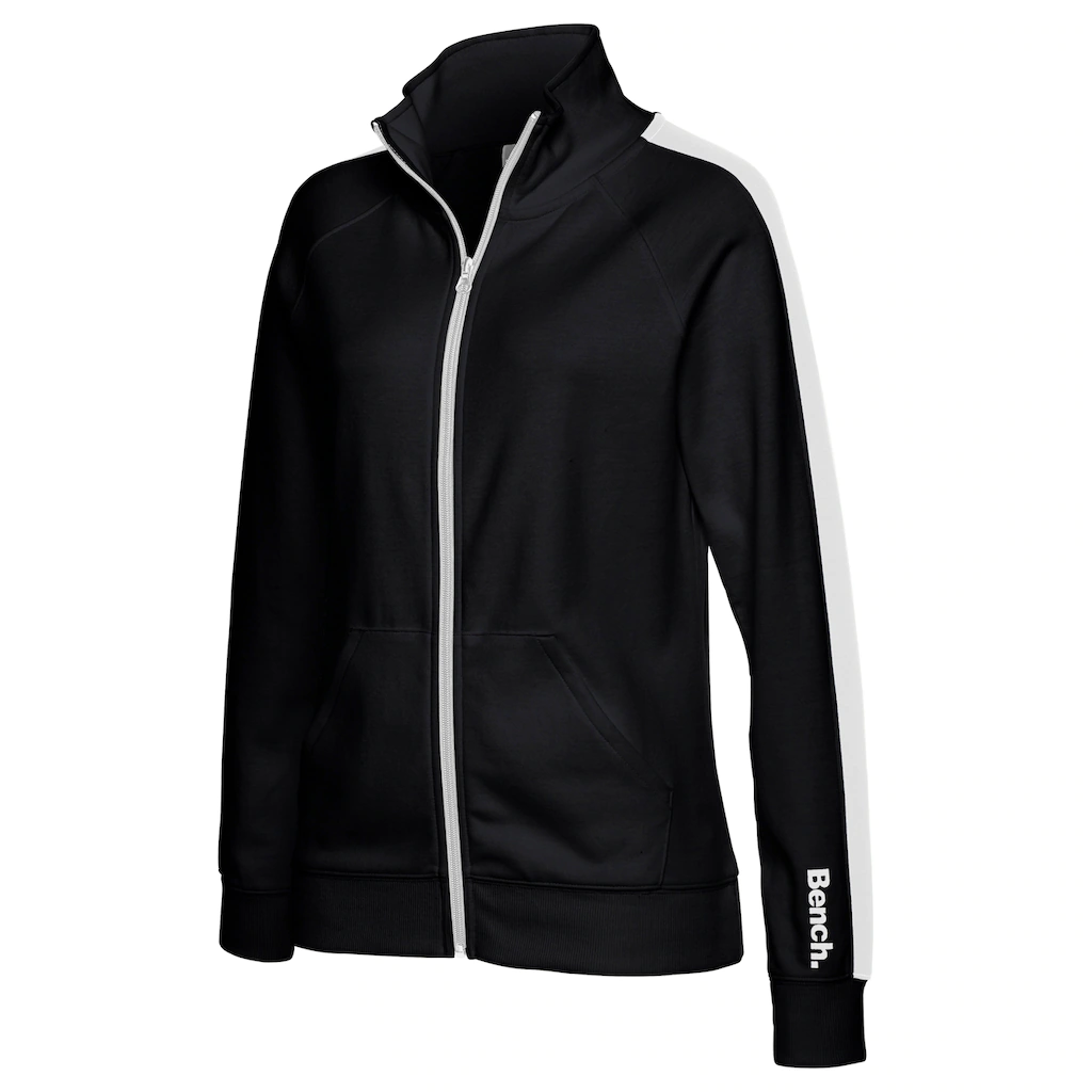 Bench. Loungewear Sweatjacke mit Seitenstreifen und Stehkragen Loungewear Kostenlose Rückgabe