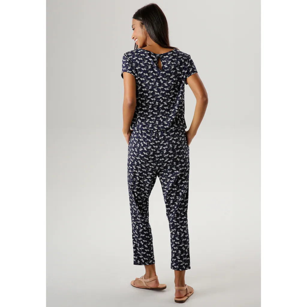 Aniston SELECTED Jumpsuit mit Palmen bedruckt Letzte 3 Tage