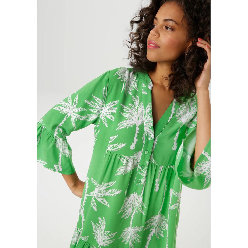 Aniston CASUAL Tunikakleid mit Palmen bedruckt - jedes Teil ein Unikat - NEUE KOLLEKTION Bis zu 60% Rabatt