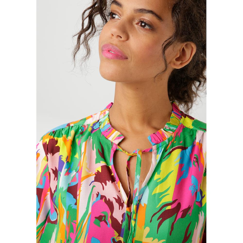 Aniston CASUAL Schlupfbluse mit Löwenköpfen im farbenfrohen Dschungel-Print - NEUE KOLLEKTION Bis zu 65% Rabatt