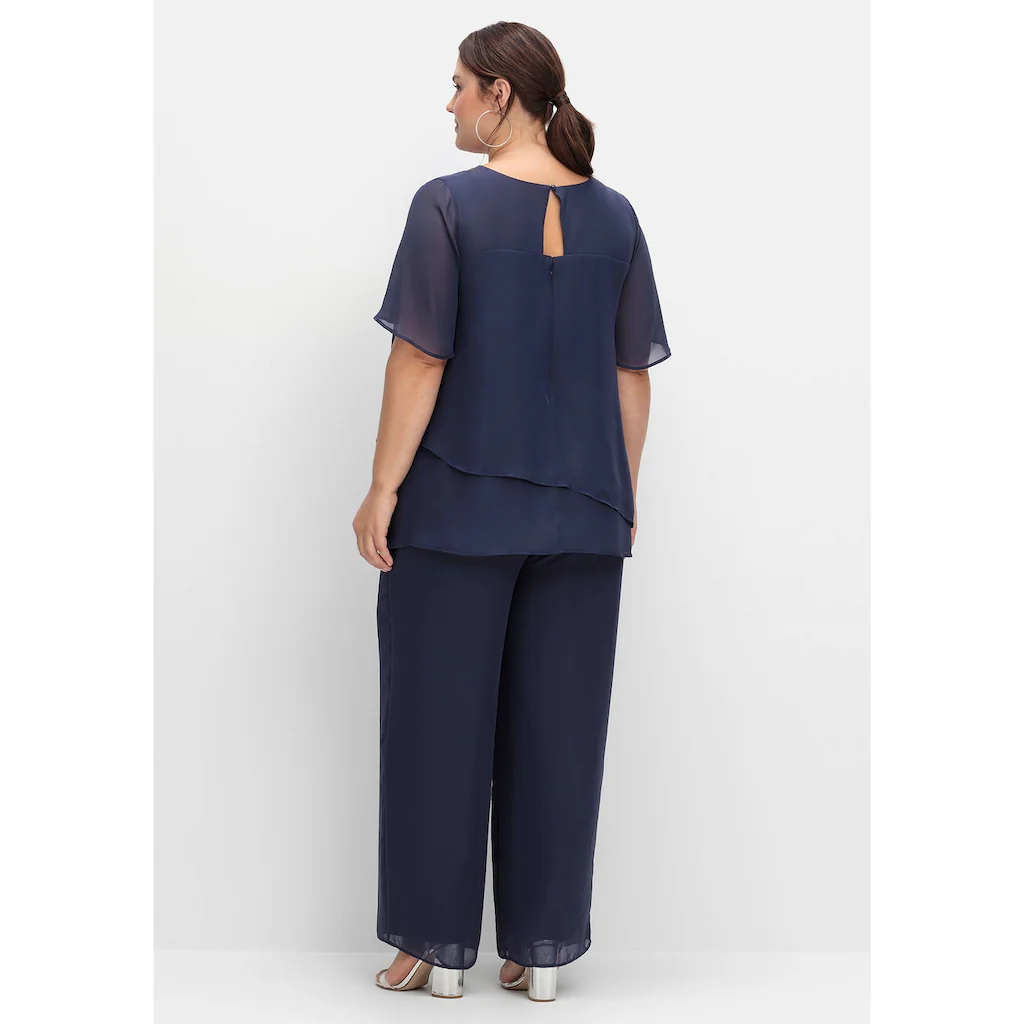 Sheego Jumpsuit »Große Größen« im Lagenlook mit weitem Bein Clearance-Verkauf