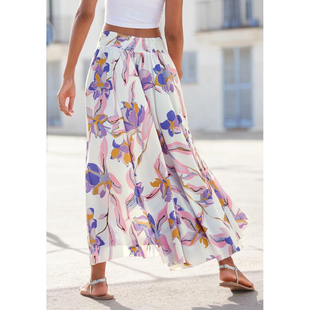 LASCANA Hosenrock mit floralem Alloverdruck Culotte extraweites Bein Kostenloser Versand international