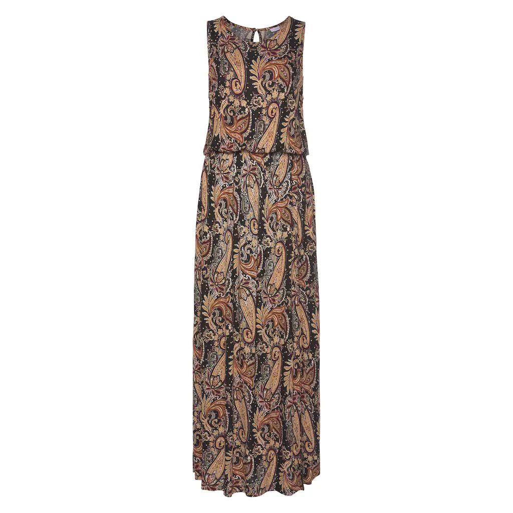 LASCANA Maxikleid mit Paisleyprint und Schlitz Sommerkleid mit Taschen Strandkleid Günstiger Verkauf
