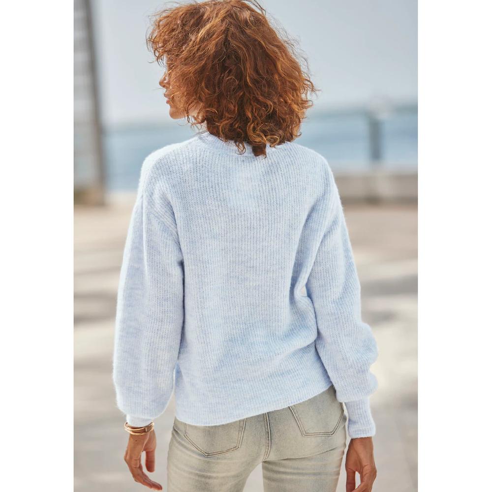 LASCANA Strickpullover in Melange-Optik lockerer Damenpullover Basic Kostenloser Versand