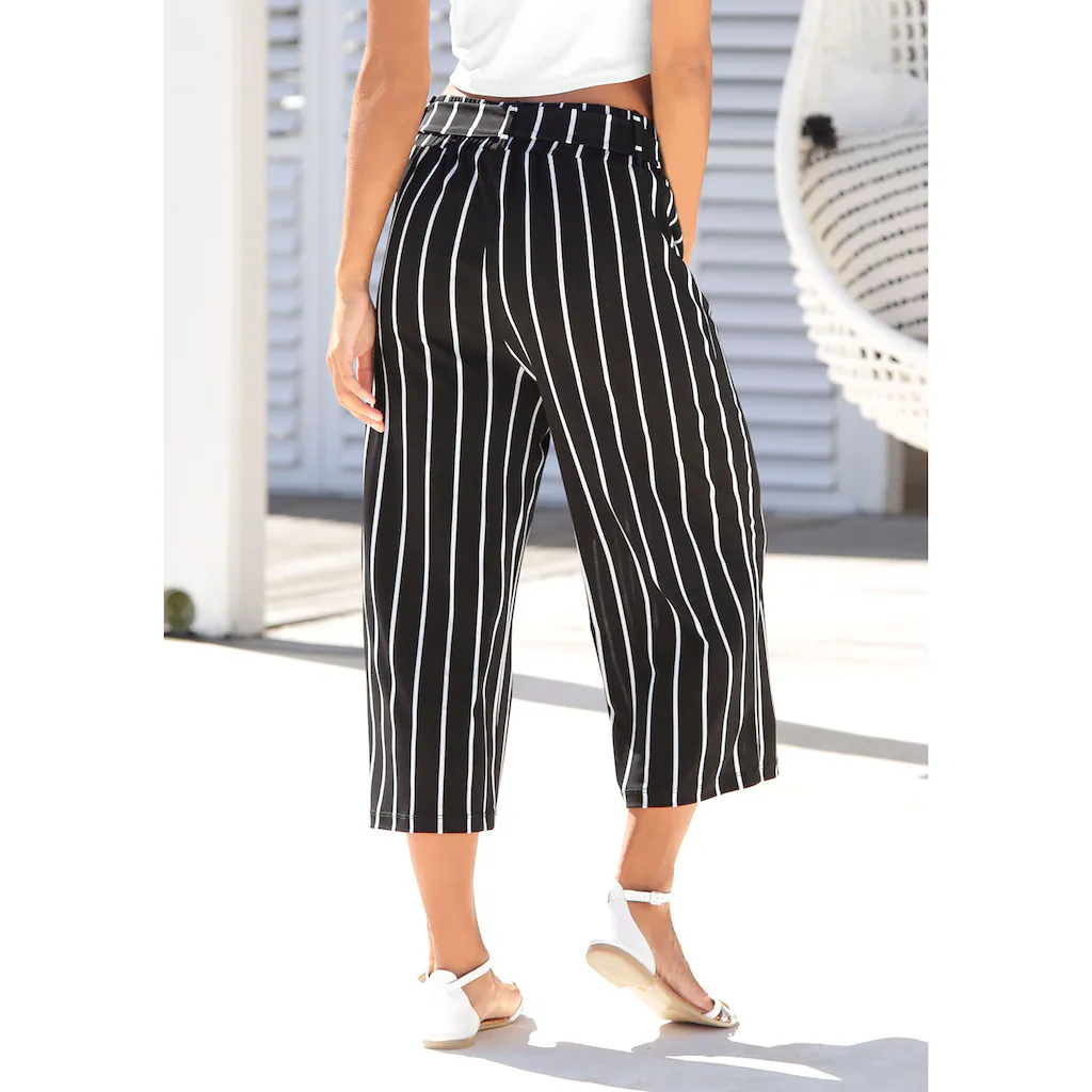 LASCANA Culotte (mit Bindegürtel) in 7/8-Länge und Bindegürtel Stoffhose elegant und sommerlich Limitierter Zeitrabatt