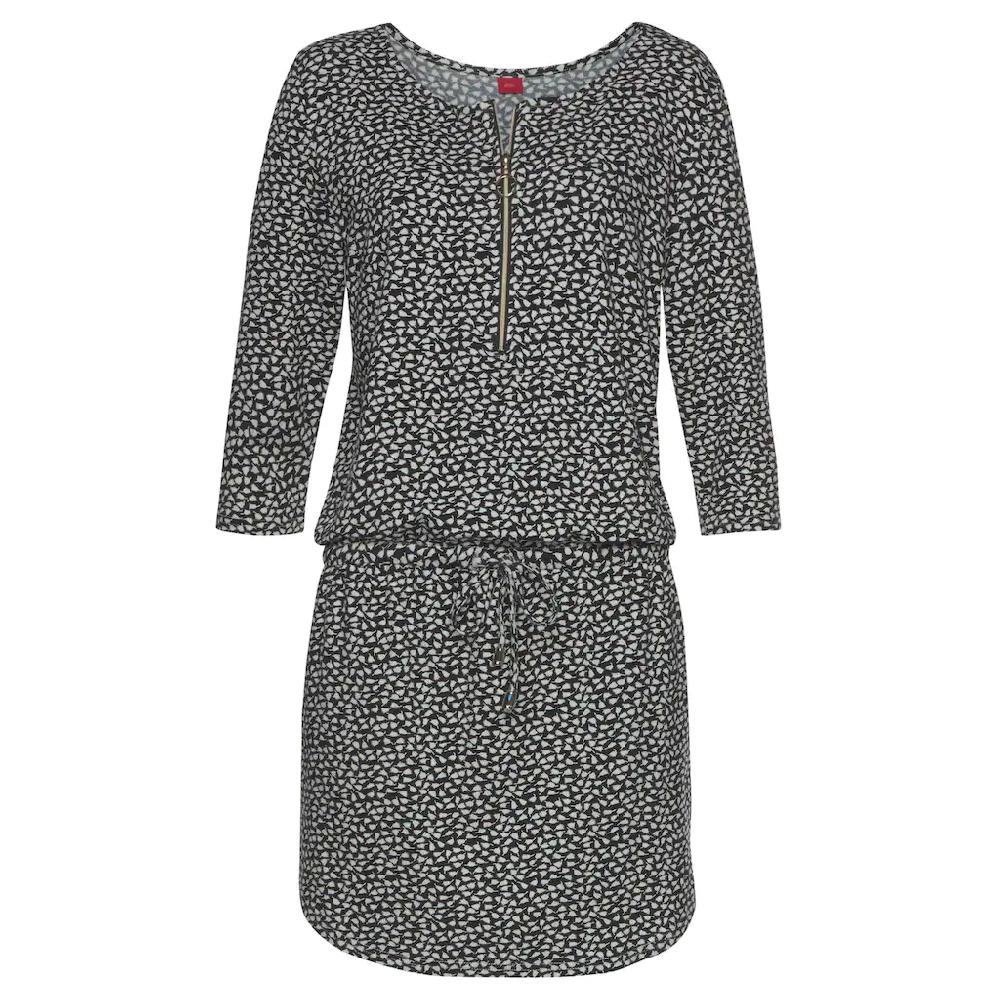 s.Oliver Sommerkleid mit Reißverschluss und 3/4-Ärmeln Jerseykleid mit Taschen Begrenztes Angebot