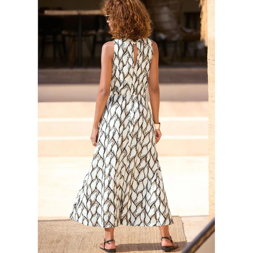 LASCANA Jerseykleid mit Alloverdruck Midikleid hochgeschlossen sommerlich-elegant Valentinstagsangebot