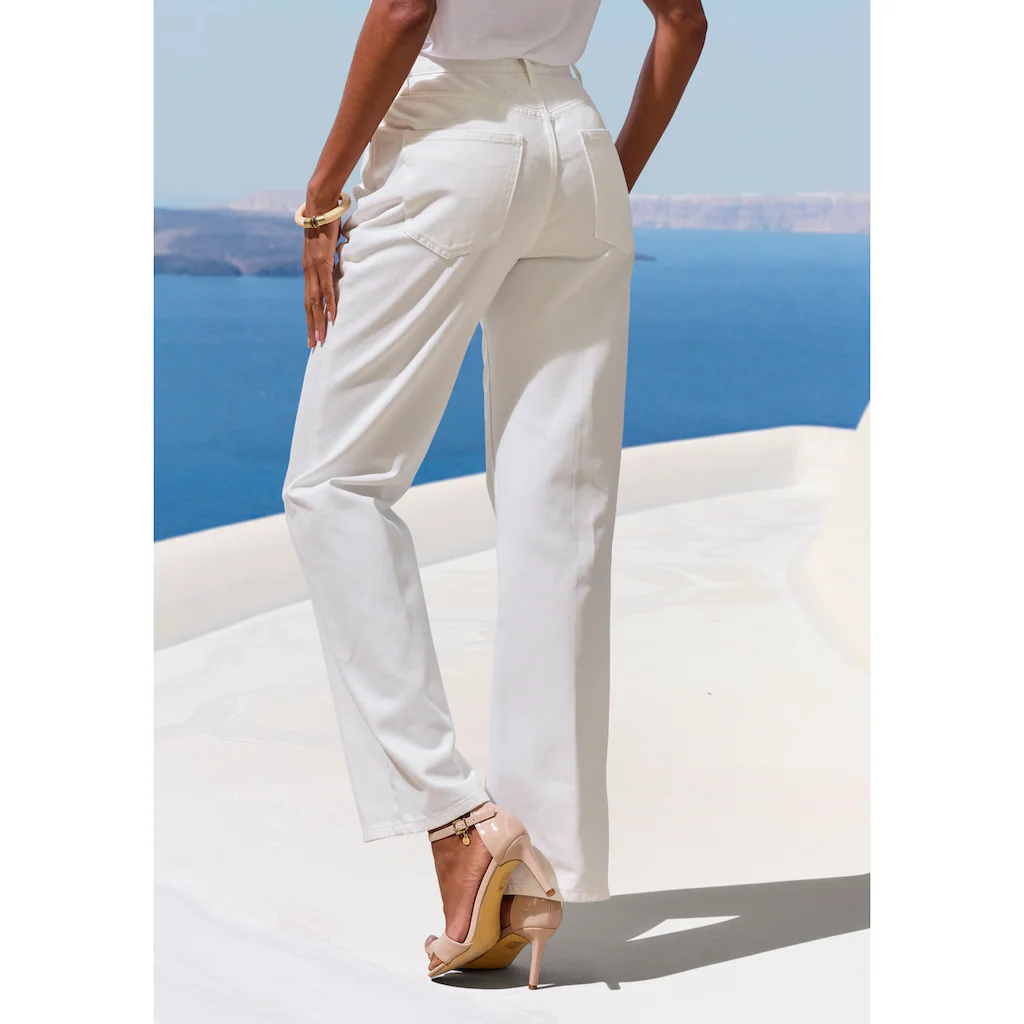 LASCANA Weite Jeans mit hohem Bund und 5-Pocket-Style Wide-Leg Jeans Tägliche Deals