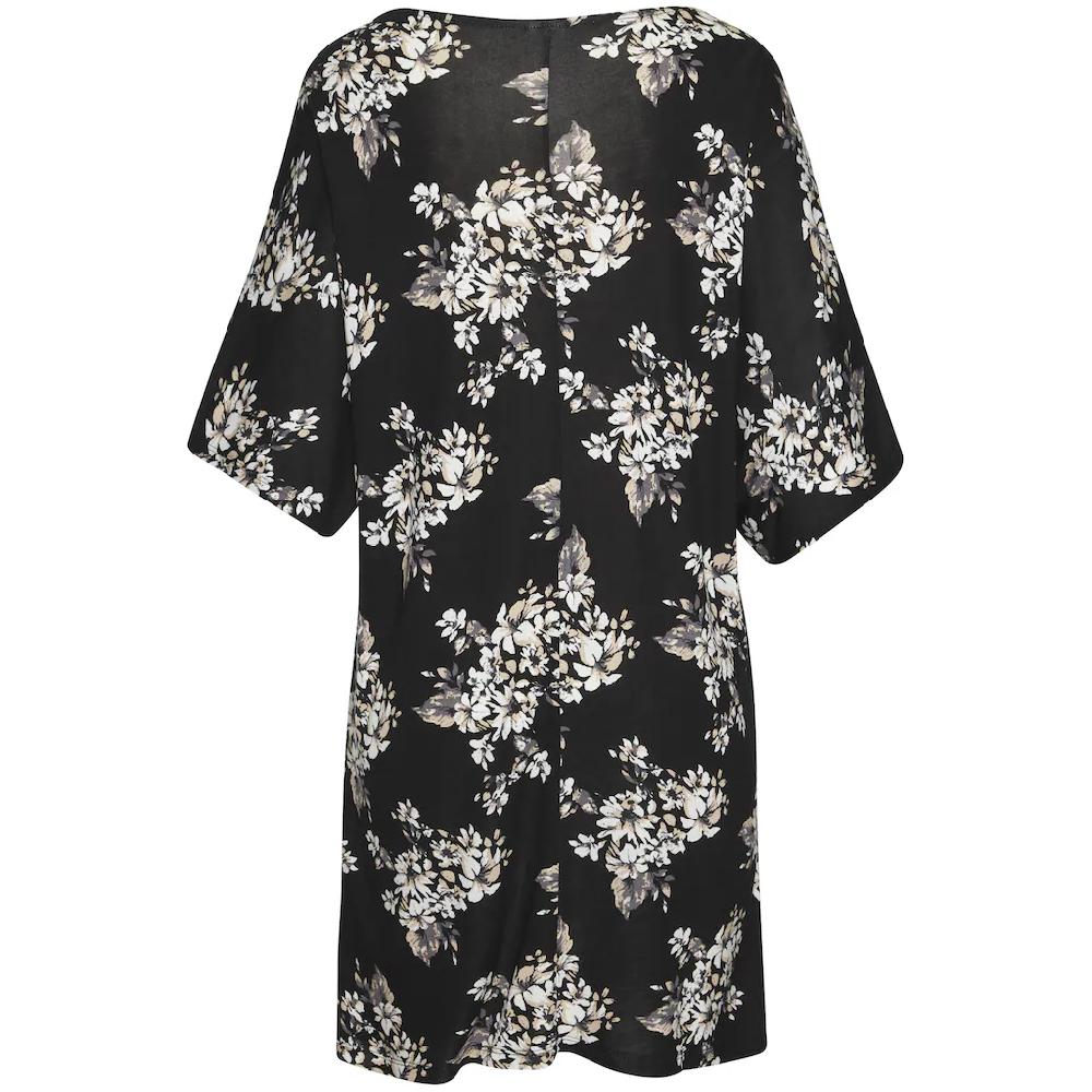 LASCANA Longshirt mit dezentem Blumendruck Shirtkleid mit weiten Ärmel Super Sparpreis