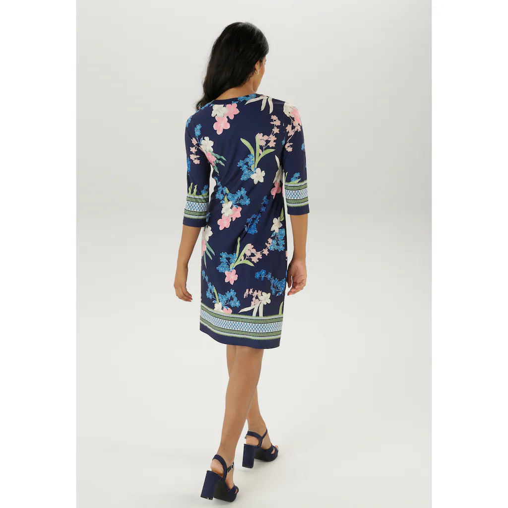 Aniston SELECTED Jerseykleid mit modisch gemusterter Zickzack Bordüre - NEUE KOLLEKTION Nur für heute