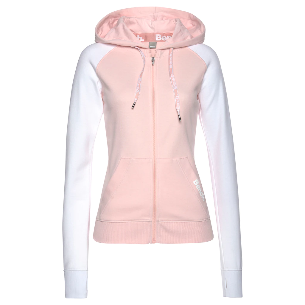 Bench. Loungewear Kapuzensweatjacke mit farblich abgesetzten Ärmeln Loungeanzug Super Rabatt