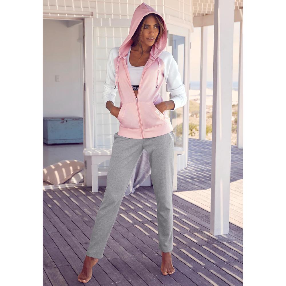Bench. Loungewear Kapuzensweatjacke mit farblich abgesetzten Ärmeln Loungeanzug Super Rabatt