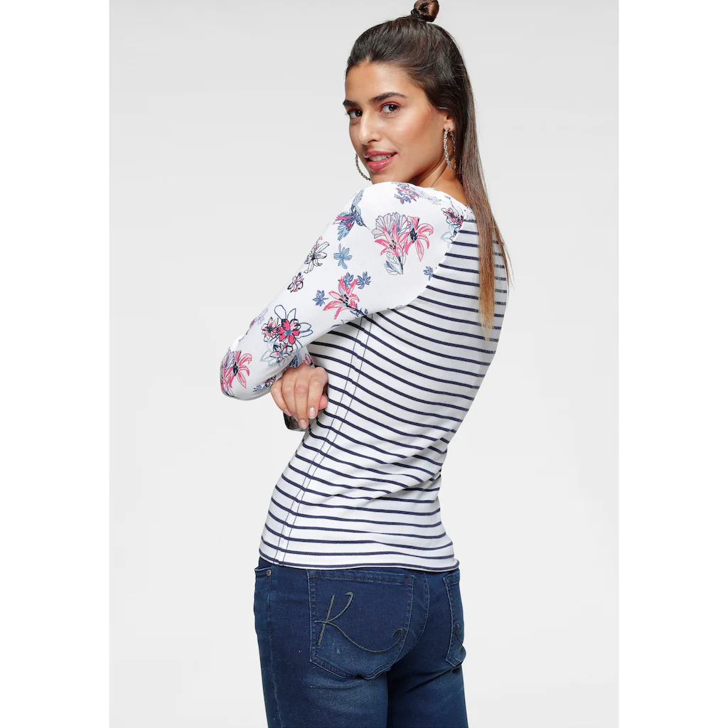 KangaROOS Langarmshirt Langarm sehr figurbetont aus Baumwolle Clearance-Verkauf