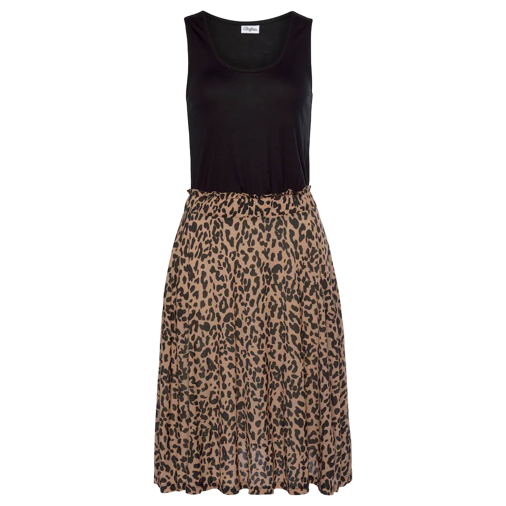 Buffalo Jerseykleid mit Paperbag-Bund und Animalprint Leokleid Sommerkleid 50% Rabatt für begrenzte Zeit