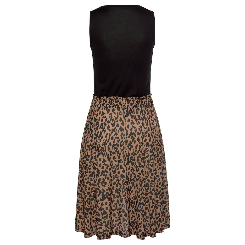 Buffalo Jerseykleid mit Paperbag-Bund und Animalprint Leokleid Sommerkleid 50% Rabatt für begrenzte Zeit