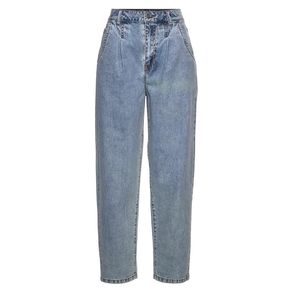 Buffalo Relax-fit-Jeans in High-Waist-Form mit Bundfalten verkürzte Länge modisch 2025