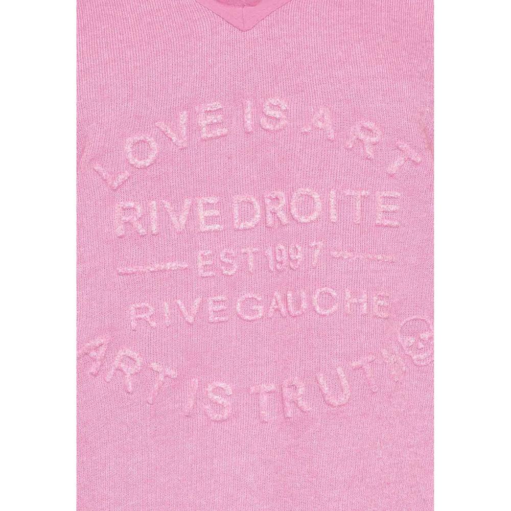 Zwillingsherz Sweatshirt mit ausgefranstem V-Ausschnitt im Vintage Look Rabatt