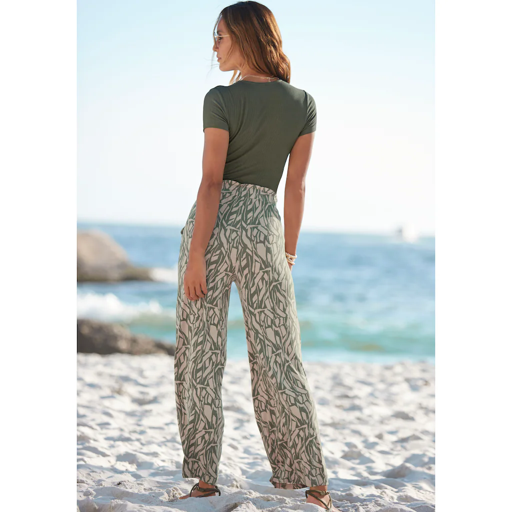Buffalo Jerseyhose mit Alloverdruck in Paperbag-Optik Wide-Leg Cyber Monday