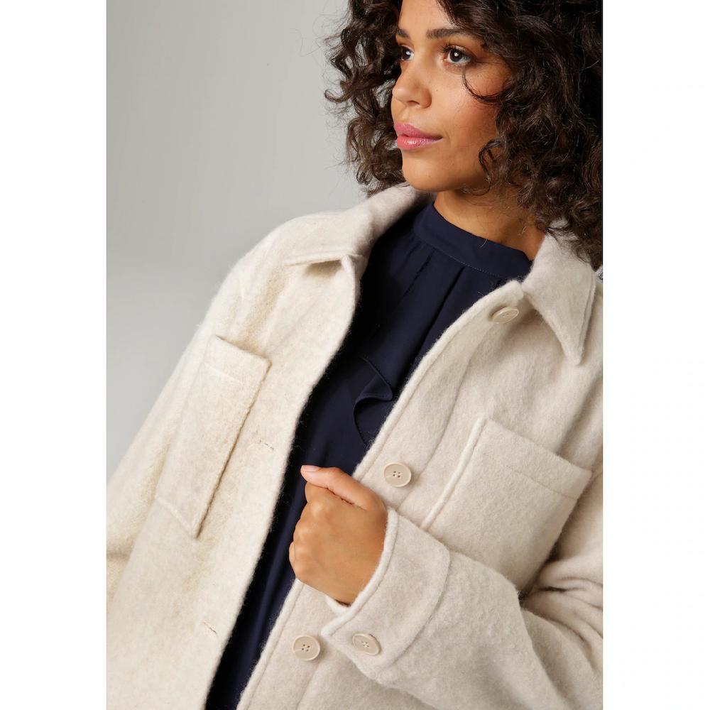 Aniston CASUAL Fleecejacke mit tonigen Knöpfen zu schließen Vatertagsangebot