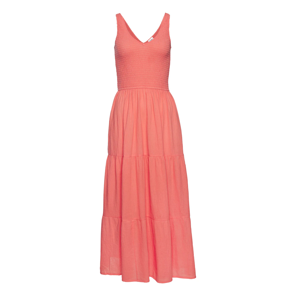 Beachtime Maxikleid aus gewebter Baumwolle Sommerkleid mit gestuftem Rock Neueste Mode