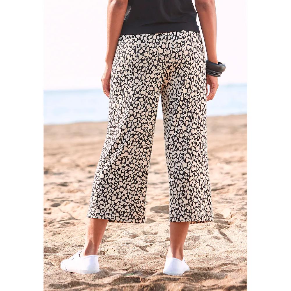 LASCANA Culotte (mit Bindegürtel) und Alloverdruck 7/8-Länge elastischer Bund Sommerhose Letzte 2 Tage